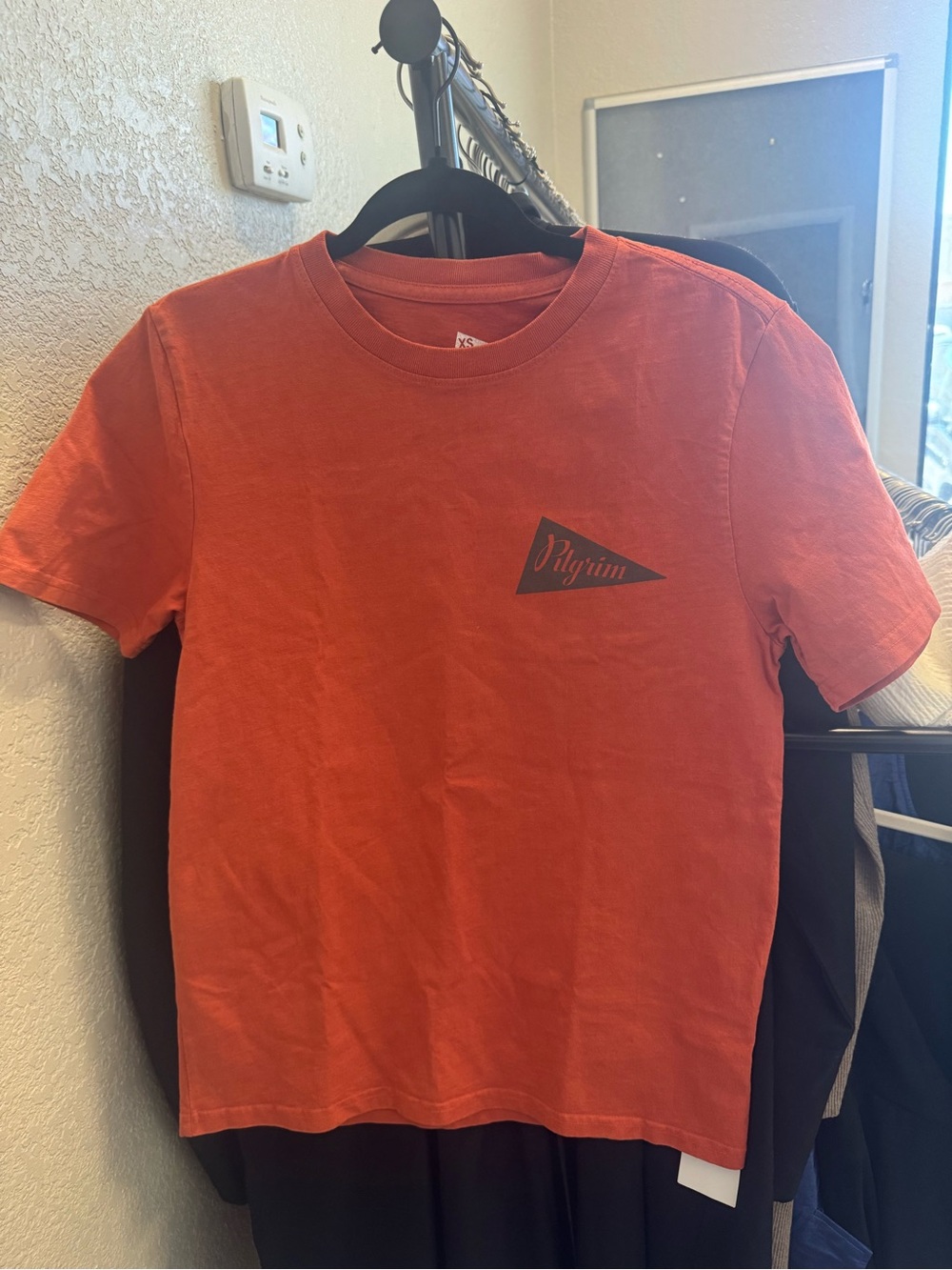 Pilgrim Orange Short Sleeve Tee with Chest Logo